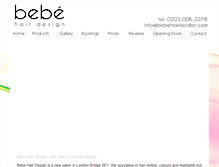 Tablet Screenshot of bebehairlondon.com